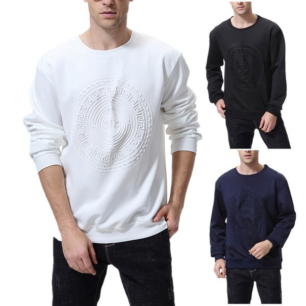 

mens hoodies 2020 new arrival fashion casual long sleeves o-neck sweatshirts designer thin sweater, Black