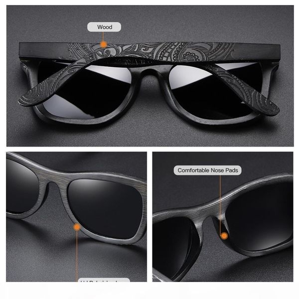 

gm wood sunglasses men brand designer polarized driving bamboo sunglasses wooden glasses frames oculos de sol feminino s1610b cx200706, White;black
