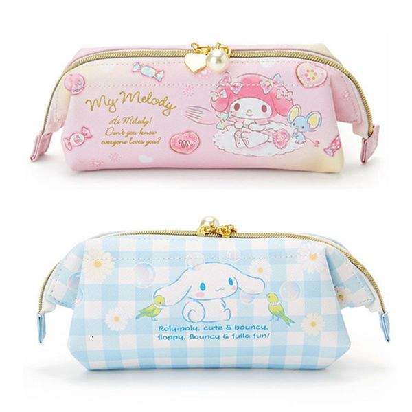 

cute cartoon cinnamoroll my melody make up pouch beauty case wide open storage cosmetic bag large school pencil case pen bag