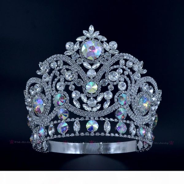 

pageant crowns rhinestone crystal ab silver beauty queen bridal wedding tiaras princess headress fashion hair jewelry crown m224, White;golden