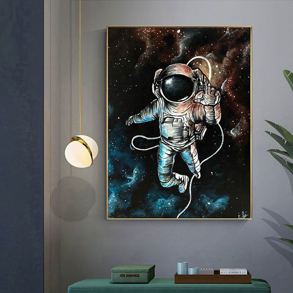 

abstract astronaut wall art canvas painting cartoon posters and prints wall art pictures for living room home decor (no frame