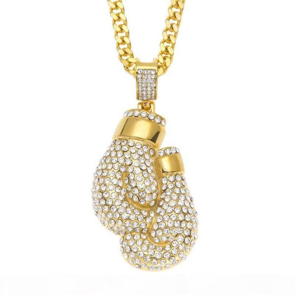 

innovation design boxing gloves necklaces for men luxury 18k gold plated pendant necklaces quality fashion fine jewelry party gift, Silver