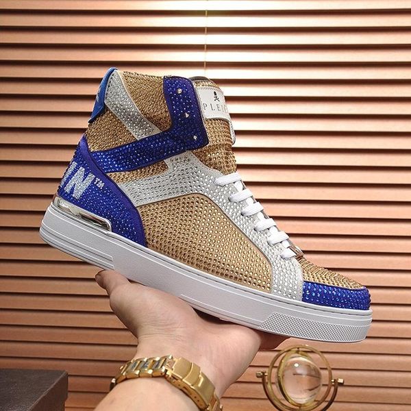 

luxury men shoes fashion design ankle boots money beast hi -casual men shoes leather big size breathable bottes hommes with box fashion, Black