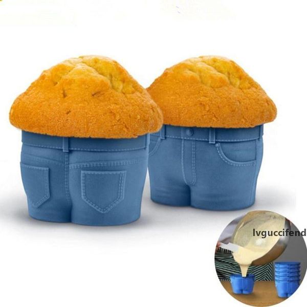 

creative jeans silicone cake mold baking accessories diy muffin cupcake pudding chocolate ice tray mould 300pcs