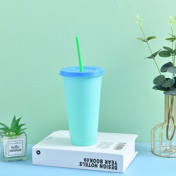 

new design summer water cup pp environment-friendly material temperature-sensing plastic color changing cup cold water color changing cup