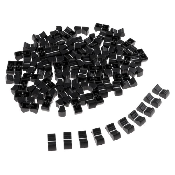 

100 pieces 8mm fader knob caps touch sensitive slider ribbed mixer push caps
