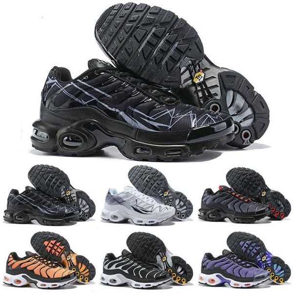 

2019 new design mens shoes breathable mesh chaussures homme tn requin noir running shoes size 7-12