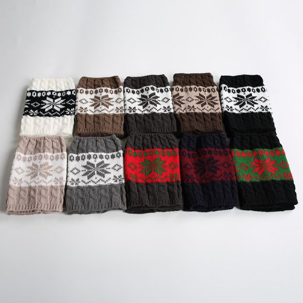 

women winter warm crochet knit fur trim cuffs ers boot sport socks, Black