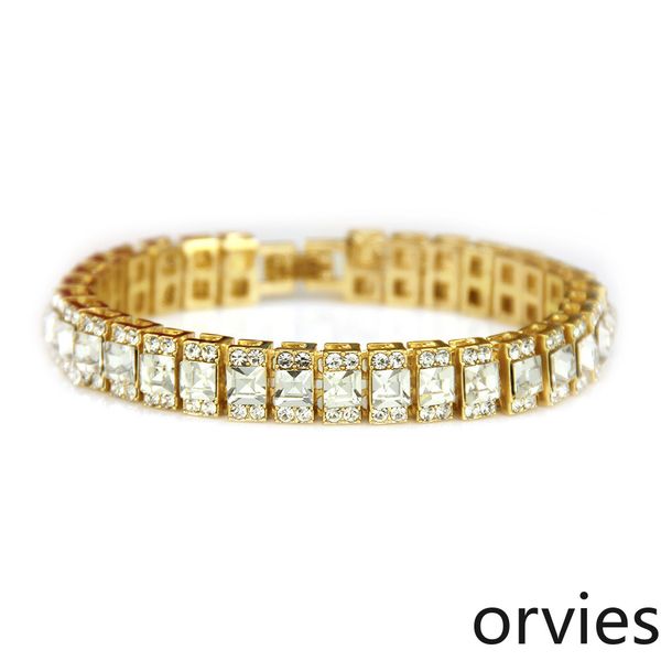 

2020 new bracelet hip hop diamond row diamond bracelet, Black