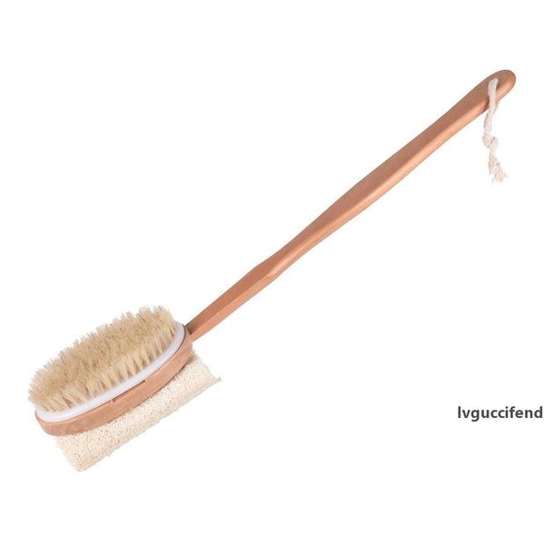 

wood handle loofah body brush multi-function exfoliating dead skin dry brushing bath brush with boar bristles