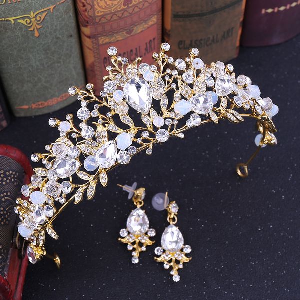 

gorgeous shiny party tiara headpieces clear crystals king queen crowns wedding bridal crown princess performance tiaras hair acces330q, Silver