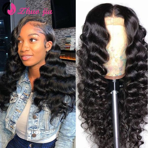 

loose deep wave wig 13x4 lace front wig human hair wigs 180 density pre-plucked brazilian hair wigs for black women