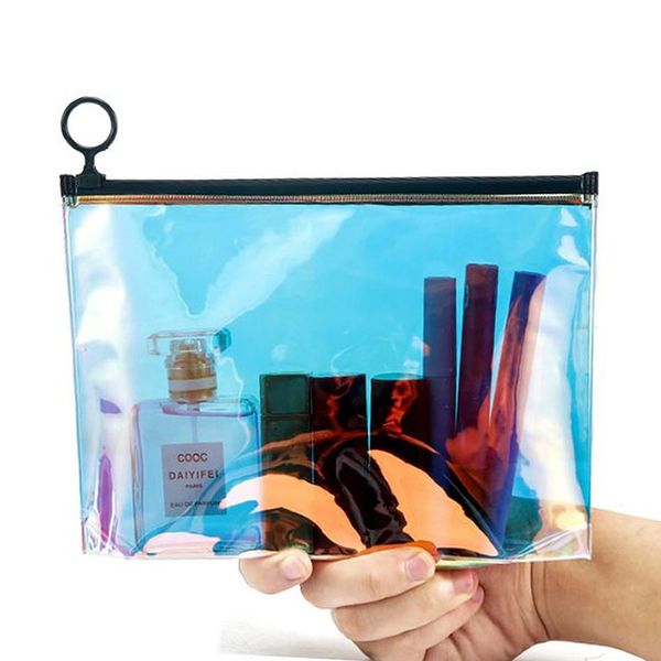 

fashion paillette transparent cosmetic bag travel zipper make up case organizer storage makeup pouch toiletry beauty wash kit