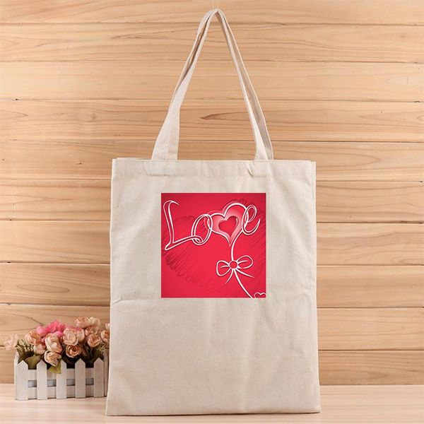 

1-пк творческая любовь простые моды девушки и женщины случайный canvas tote bag костюм для магазинов, подарков, свадьба, день рождения или ч