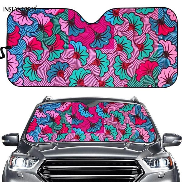 

instantarts car windshield sunshade tribe african floral printing auto sun visor windscreen cover protects your vehicle from uv