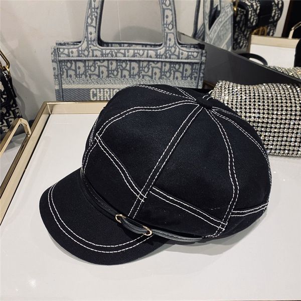 

2020 new style hat for women solid plain irregular octagonal cap ladies casual newsboy hat fashion beret hats female painter caps, Blue;gray