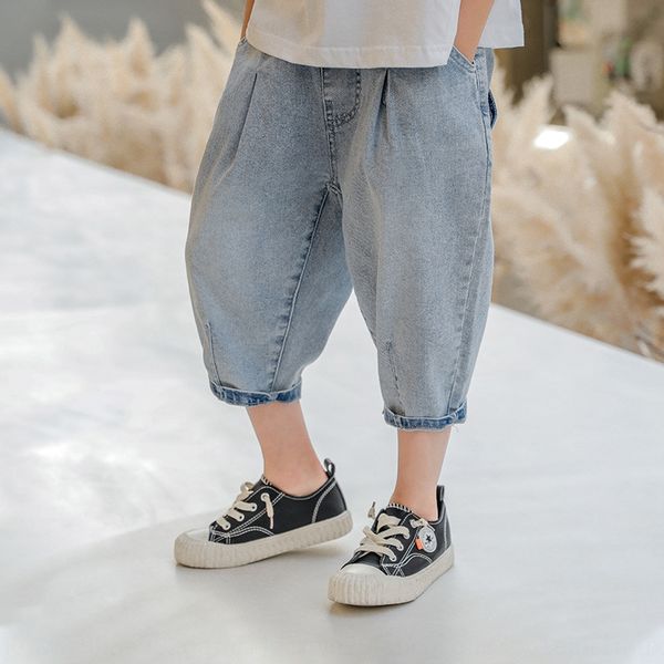 

7y1f3 boys' shorts summer 2020 new trendy medium and large jeans children's pants shorts panty children's pants summer wester, Blue