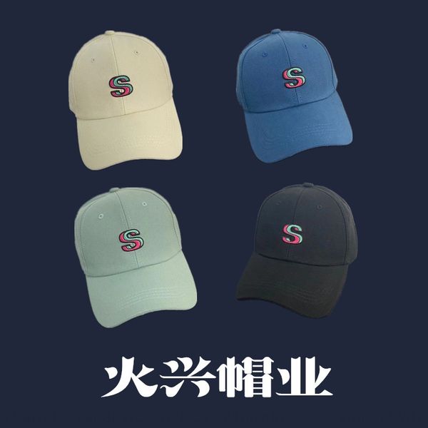 

hat new embroidery color  baseball men and women fashion all-match baseball cap cap sunshade duck tongue hat, Blue;gray