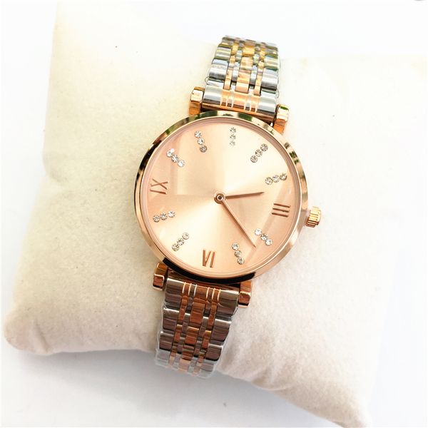 

fashion new 2020 women quartz watch multi colors luxury lady wristwatch high-grade luxury business stainless steel luminous hands nice, Slivery;brown
