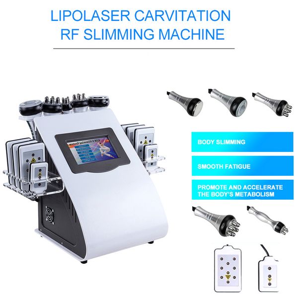 

stock in usa new arrival 40k ultrasonic liposuction cavitation 8 pads laser vacuum rf skin care salon spa beauty equipment slimming machine, Black