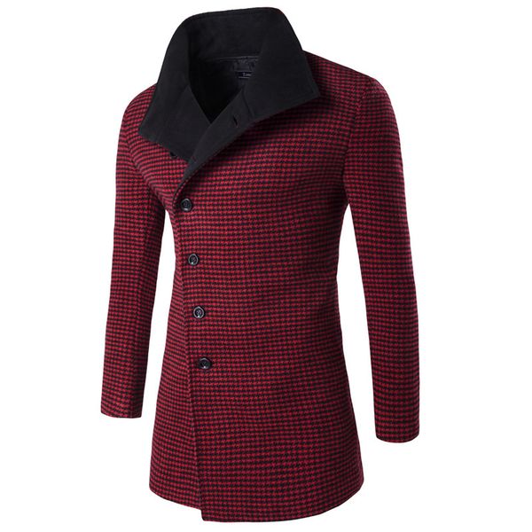 

2020 winter trench coat men big collar outerwear swallow gird pattern casual coat men's jacket windbreaker men trench, Tan;black