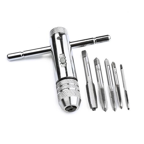 

ratchet tap chuck wrench adjustable t handle with 5 pcs m3-m8 machine screw taps lb88