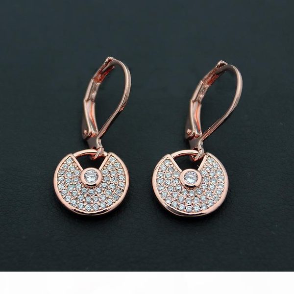

diamond hollow earring women amulette stud design jewelry woman wedding party guard earrings luxury fine jewelry, Golden