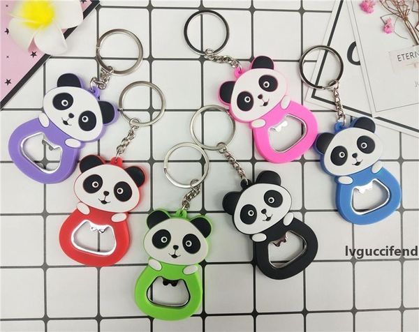 

panda bottle opener keychain cartoons wedding gifts pvc beer bottle opener pendant creative panda shape bottle opener