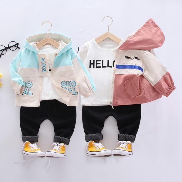 

autumn baby boy clothes fashion infant suit kids hooded coat pants long sleeve baby boys outfit newborn set, White