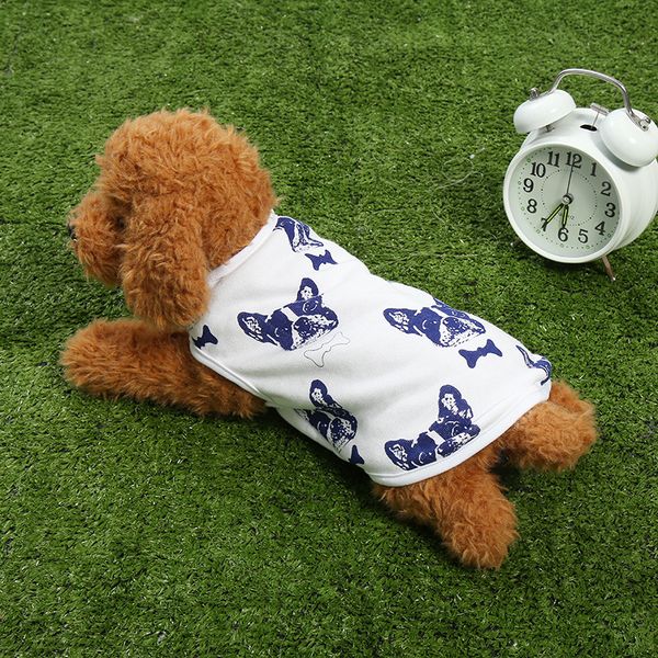 

2020 new spring/summer dog clothing printed pet t-shirt teddy bear cat small dog pet vest pet clothing