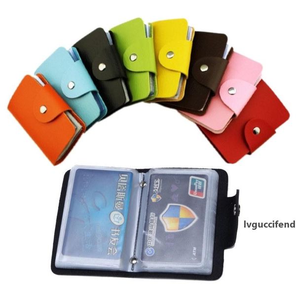 

24 card slots 2sided plastic card holder size small multicolor business card pack women purses men wallet wholesale lz0450