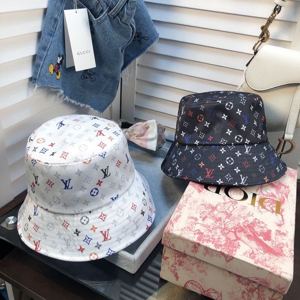 

55the latest fashion brand fisherman cap with classic gradient design for spring and summer fashion casual brand cap, simple letter style, Blue;gray