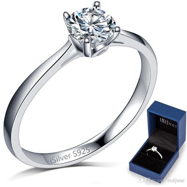 

sterling silver 2.0 carat solitaire ring engagement wedding classical anniversary wife valentine statement gifts ing, Slivery;golden