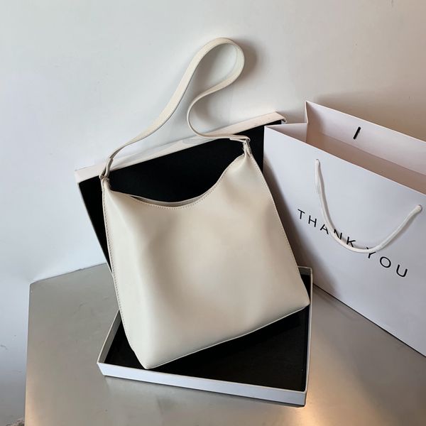 

fashion solid color soft pu leather bucket bags for women chain design shoulder messenger crossbody handbags female travel bag