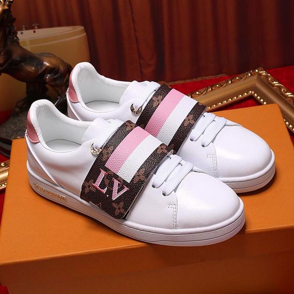 

new womens shoes leather breathable zapatos de mujer luxury frontrow sneaker chaussures de femme womens shoes fashion sports fast shipping, Black