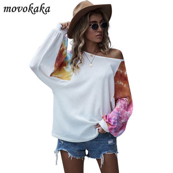

movokaka autumn winter new t shirt women plus size tee shirt femme woman tshirt women vintage bat sleeves t, White