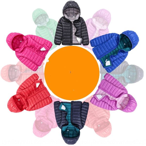 

new clothing thin short down down jacket coat jacket boys' and girls' hooded coat children's and children's baby's, Blue;gray