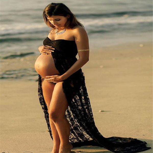 

uk pregnant women maxi dresses maternity gown pgraphy props p shoot, White