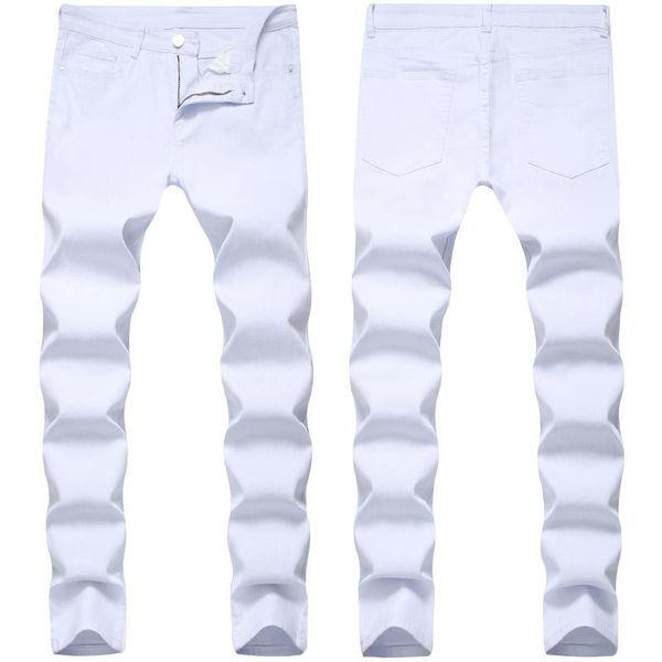 

new style men's white slim fit jeans fashion stretch casual skinny jeans men pencil pants cotton denim trousers male 28-40, Blue