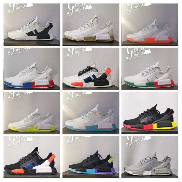

nmd r1 v2 running shoes aqua core black og gold metallic white oreo stealthy women mens trainers sports sneakers 36-45 breathable