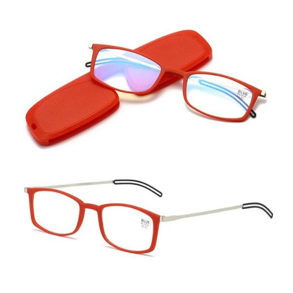 

high-end new portable anti-blue light reading glasses ultra-thin case for both men and women, White;black