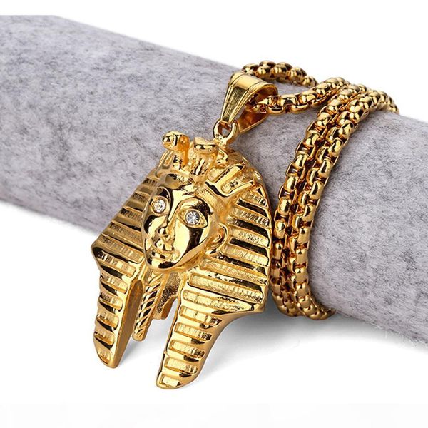 

mens египетских фараонов ожерелья 18k позолоченный моды персонализированный дизайн хип-хоп ювелирных изделий длинные 75см цепи punk rock муж, Silver