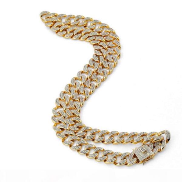 

роскошные мужские iced out цирконий cz 18k gold finish майами кубинский link цепи ожерелье 20inch 24inch 30inch тяжелой цепи ювелирные издел, Silver
