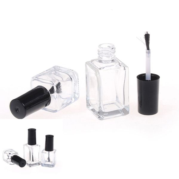 

1pc 5ml/10ml/15ml transparent glass nail polish bottle empty with lid brush cosmetic containers nail glass bottles with brush