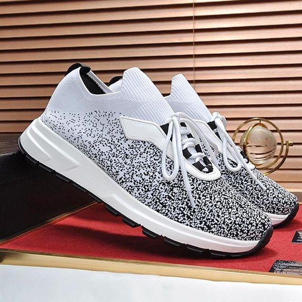 

fashion men shoes outdoor with origin box zapatos de hombre plus size prax 01 knit fabric sneakers casual shoes for men scarpe da uomo g66, Black