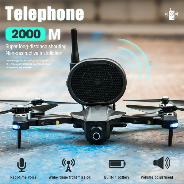 

drone speaker telephone megaphone for mini drone with 2000m control distance loudspeaker camera aerial broadcasting drones
