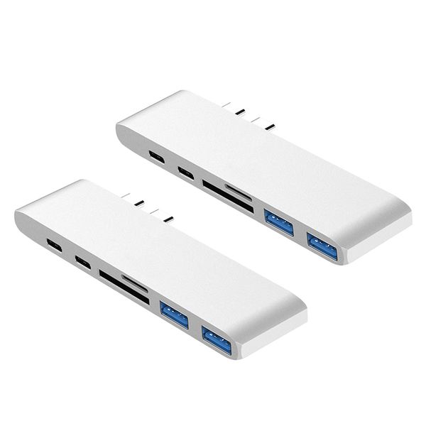 

2x 7in1 usb type c hub usb c sd/tf card reader 2 usb 3.0 ports hdmi 4k port