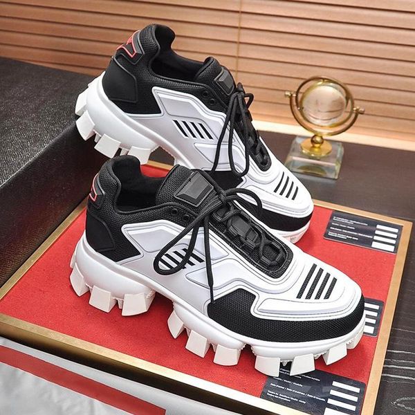 

vintage cloudbust thunder knit sneakers men 's shoes chunky sneakers comfortable shoes lightweight plus size lace -up casual men shoes, Black