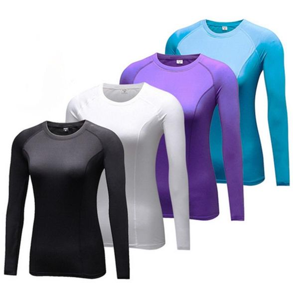 

женщины gym спортивные tshirt стройный добавить wool футболка фитнес quick dry tshirt осень зимняя ночь бегуны с длинным рукавом тройники, White