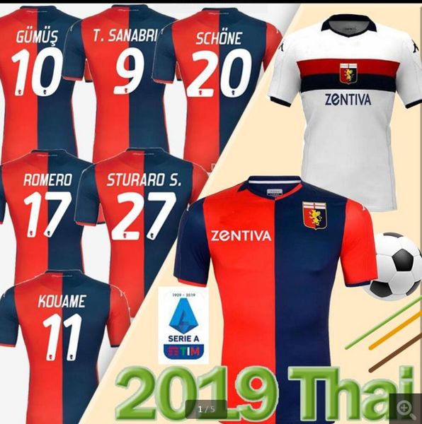 

2019 2020 genoa cricket soccer jerseys 10 gumus 11 kouame 20 schone romero sturaro pinamonti t.sanabria custom cfc home 19 20 football shirt, Black;yellow